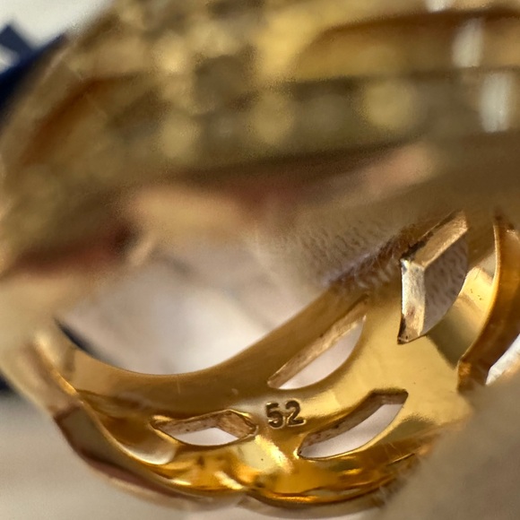 Gold Swarovski Protect Wings Ring US size 6 - Picture 6 of 7